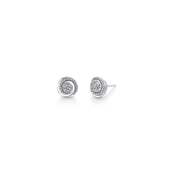 14k White Gold Earrings 1/8 ct. tw.