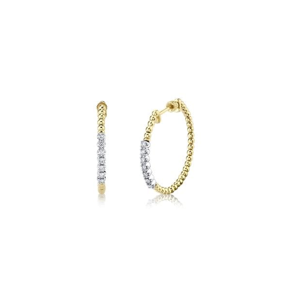 Gabriel & Co. 14k Yellow Gold and 14k White Gold and Titanium Earrings 1/4 ct. tw.