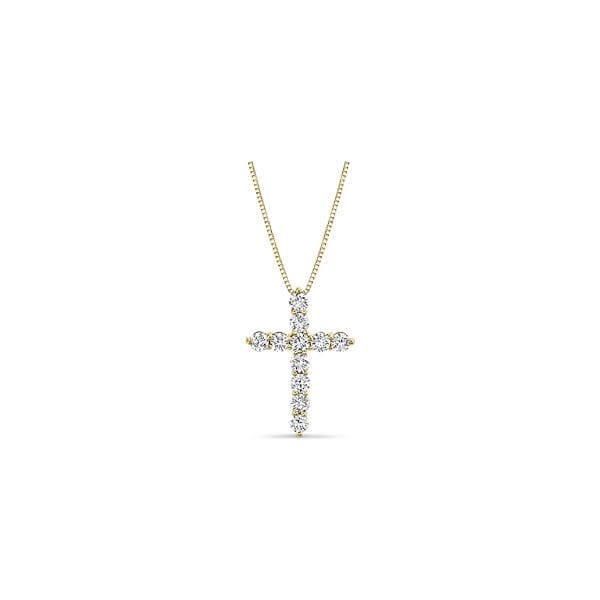 Eternalle Lab-Grown 14k Yellow Gold Cross Pendant 1 ct. tw.