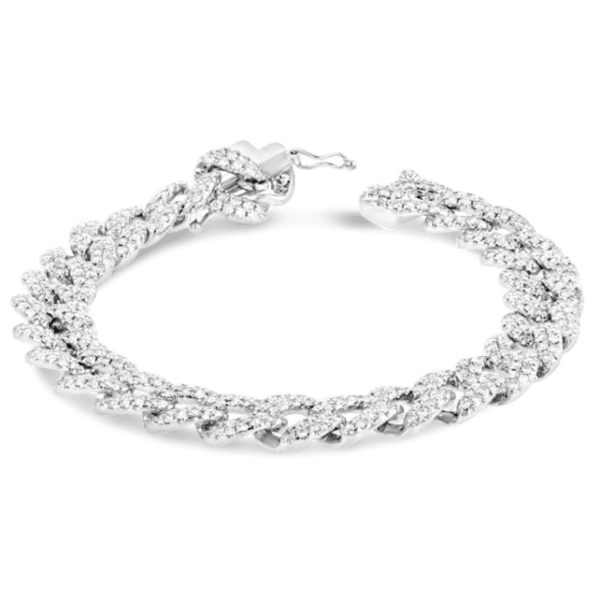 Shy Creation 14k White Gold Link Bracelet 4 ct. tw.