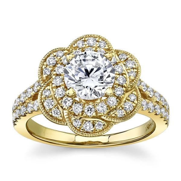 RB Signature 14k Yellow Gold Diamond Engagement Ring Setting 1/2 ct. tw.