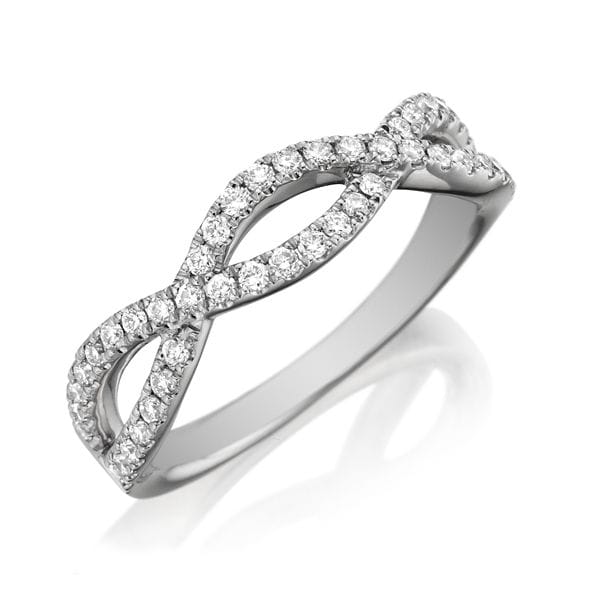 Henri Daussi 18k White Gold Diamond Wedding Band 1/3 ct. tw.