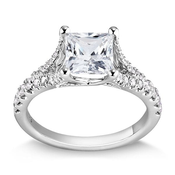 RB Signature 14k White Gold Diamond Engagement Ring Setting 3/8 ct. tw.