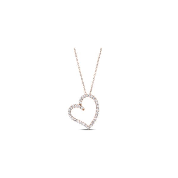 Eternalle Lab-Grown 14k Rose Gold Heart Pendant 1/2 ct. tw.