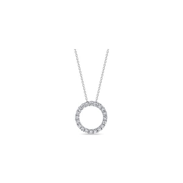 Eternalle Lab-Grown 14k White Gold Circle Pendant 1/2 ct. tw.