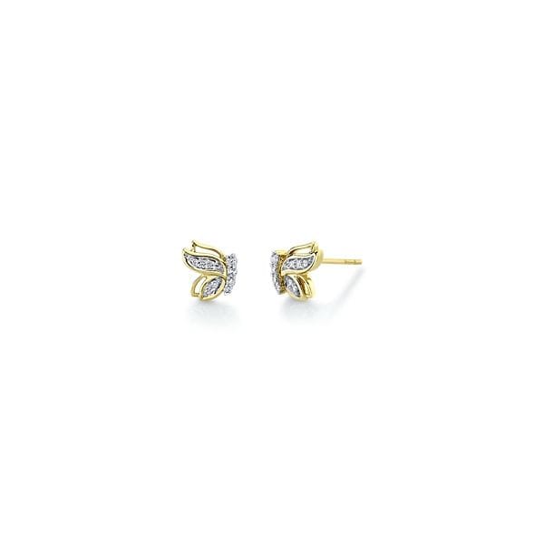 14k Yellow Gold Earrings 1/10 ct. tw.