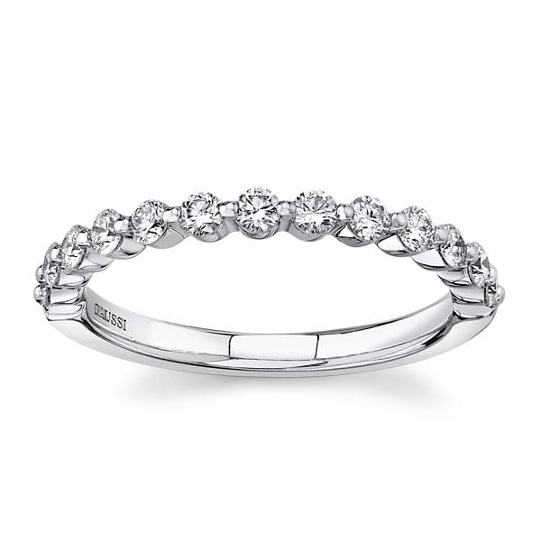 Henri Daussi 18k White Gold Diamond Wedding Band 3/8 ct. tw.