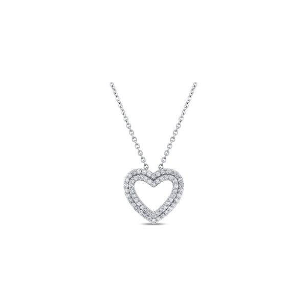 Eternalle Lab-Grown 14k White Gold Heart Pendant 3/4 ct. tw.