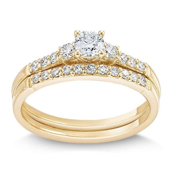 Cherish 14k Yellow Gold Diamond Wedding Set 1/2 ct. tw.