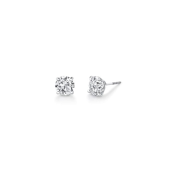 14k White Gold Solitaire Earrings 3 ct. tw.