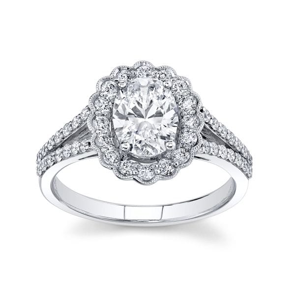 Simon G. 18k White Gold Diamond Engagement Ring Setting 1/2 ct. tw.