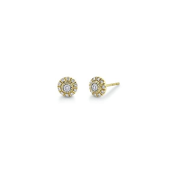 14k Yellow Gold and 14k White Earrings 1/10 ct. tw.