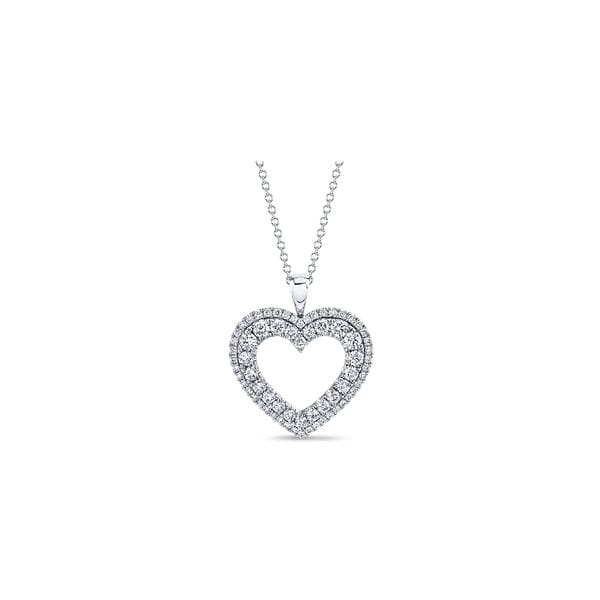 14k White Gold Heart Pendant 1 ct. tw.