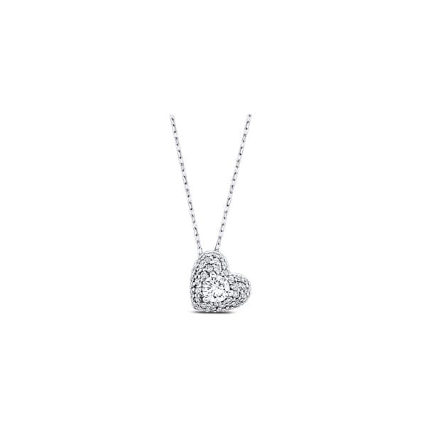 14k White Gold Heart Pendant 1/2 ct. tw.